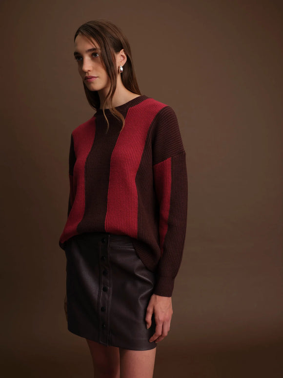 Deluc |  Bart Sweater | Cacao Malbec Stripe