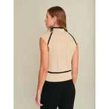Deluc | Joe Turtleneck Vest | Ecru with Black Details