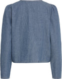Ichi | Ihosana Denim Long Sleeve Shirt | Medium Blue