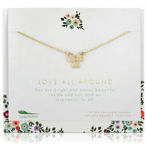 Lucky Feather | 3 Heart Necklace Love All Around | Gold