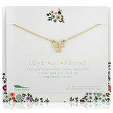 Lucky Feather | 3 Heart Necklace Love All Around | Gold