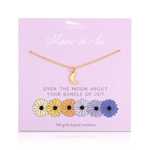 Lucky Feather | Moon Necklace Mom-To-Be | Gold