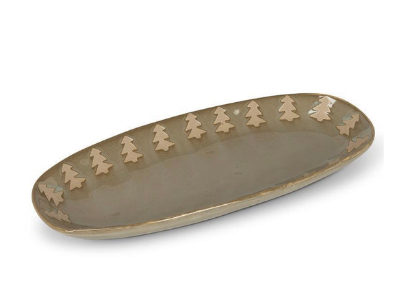 Abbott | Pine Tree Oval Platter | Green