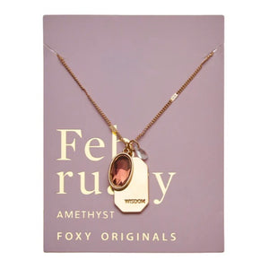 February Birthstone Necklace | Birthday Jewelry | Gold