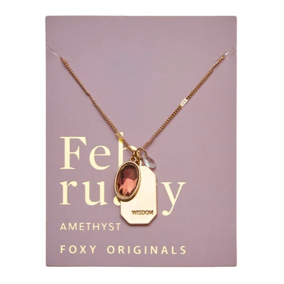 February Birthstone Necklace | Birthday Jewelry | Gold