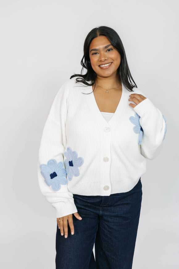 Smash + Tess | Nora Cardigan | Ivory/Light Blue