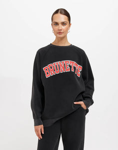 Brunette The Label | Brunette Not Your Boyfriend’s Crew | Washed Black and Red