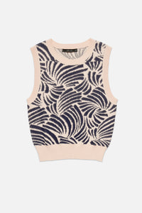 Deluc | Thyago Knit Vest | Navy & Peach