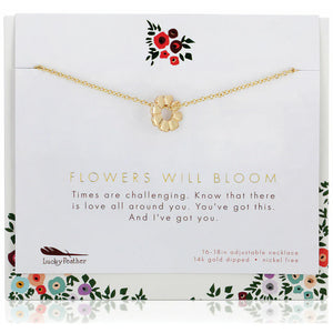 Lucky Feather | Flower Necklace Flowers Will Bloom | Gold