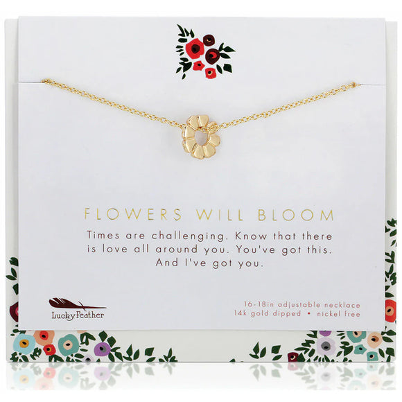 Lucky Feather | Flower Necklace Flowers Will Bloom | Gold