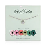 Lucky Feather | Star Necklace Best Teacher | Silver