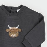 Petit Lem | Highland Cow Ottoman Outfit Set