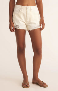 Z Supply | Classic High Rise Denim Short | Off White