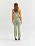 Daze | Shy Girl High Rise Crop Flare Jeans | Pistachio