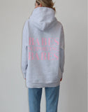 Brunette The Label | The "BABES SUPPORTING BABES" Big Sister Hoodie | Pebble Grey & Baby Pink