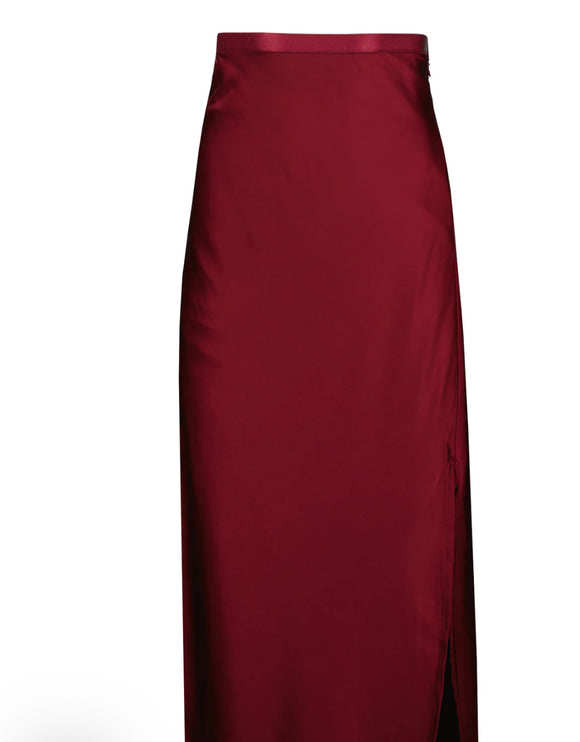 Bishop + Young | Bias Cut Slip Skirt | Crimson