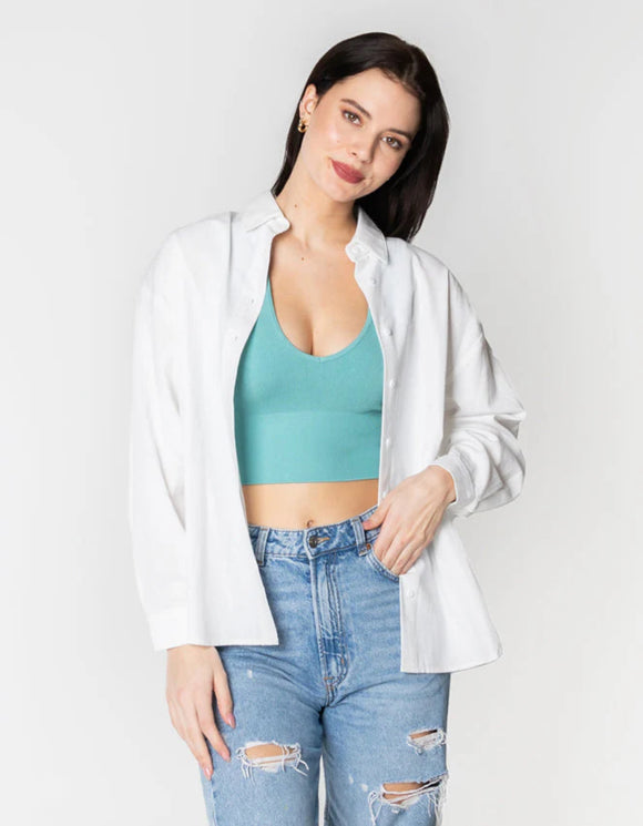 C’EST MOI | Linen Button Blouse | White
