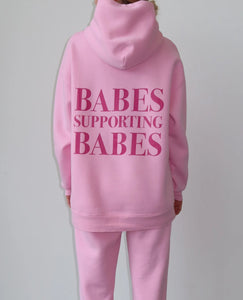 Brunette The Label | The "BABES SUPPORTING BABES" Big Sister Hoodie | Baby Pink & Hot Pink