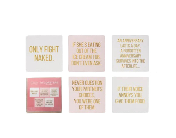 Totalee Gift | Advice for the Couple Coaster Set