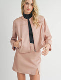 Sadie & Sage | Entertainer Faux Suede Skirt | Rose Pink | AG3613