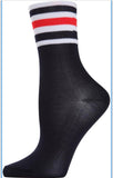 Me Moi | Sheer Striped Cuff Crew Socks