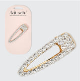 Kitsch | Metal Rhinestone Large Open Shape Hair Clip | Gold