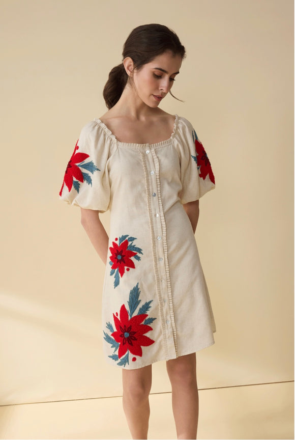 Myra Bag | Emma Bloom Bouffant Dress | Off White