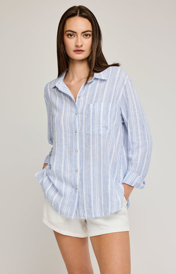 Gentle Fawn | Luka Button Down | Blue Stripe