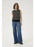 Kaffe | KAlizza Striped Slipover | Black/Chalk Stripe
