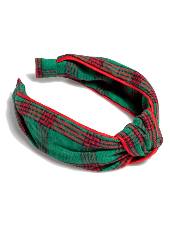 Shiraleah | Knotted Plaid Emerald Headband