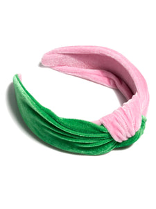 Shiraleah | Two Toned Knotted Headband | Green/Pink