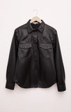 Z Supply | Wes Faux Leather Shirt Jacket | Black | ZJ233872
