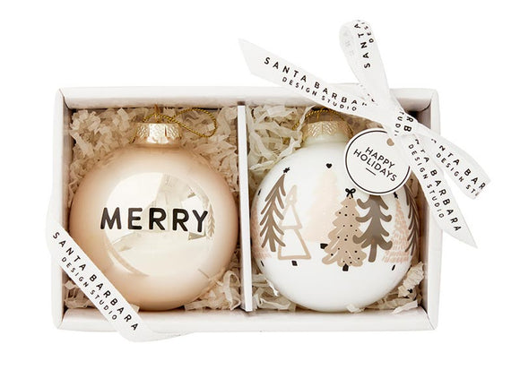 Santa Barbara | Glass Ornament Set | Merry + Trees #N6123