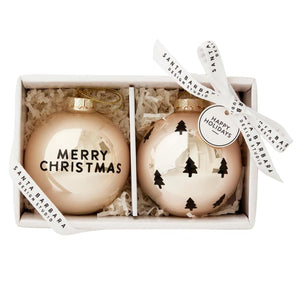 Santa Barbara | Glass Ornaments Set | Merry Christmas #N7825