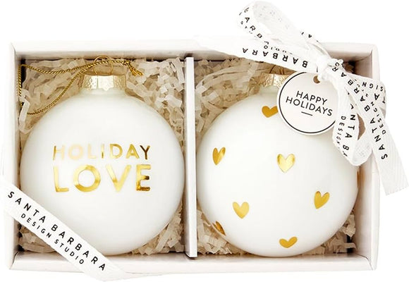 Santa Barbara | Glass Ornaments Set | HolidayLove #N6005