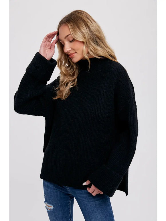 Bluivy | Funnel Neck Oversized Pullover Sweater