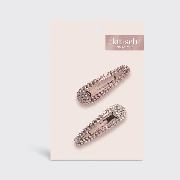 Kitsch | Rhinestone Snap Clips | Rose Gold