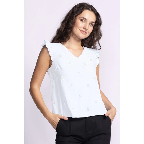 Pink Martini | Heather Top | White