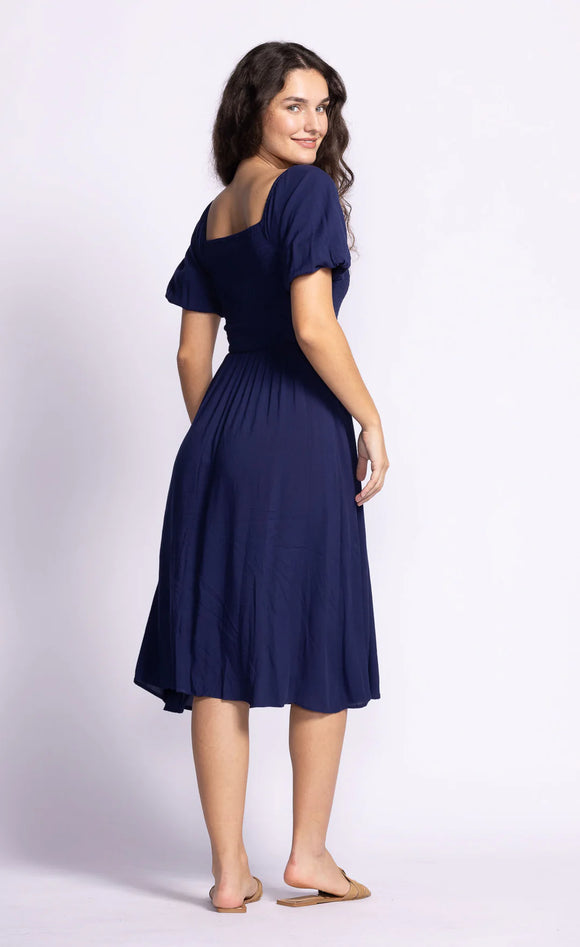 Pink Martini | Stassi Smocked Dress | Navy