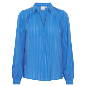 Ichi | Ihenavi Long Sleeve Blouse | Strong Blue
