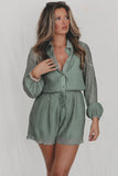 Sadie & Sage | Button Up Romper | Dark Sage | AG3909