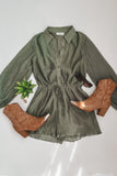 Sadie & Sage | Button Up Romper | Dark Sage | AG3909