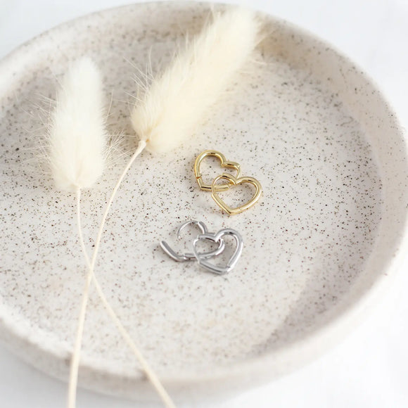 Birch Jewellery | Heart Huggie Hoops Earrings