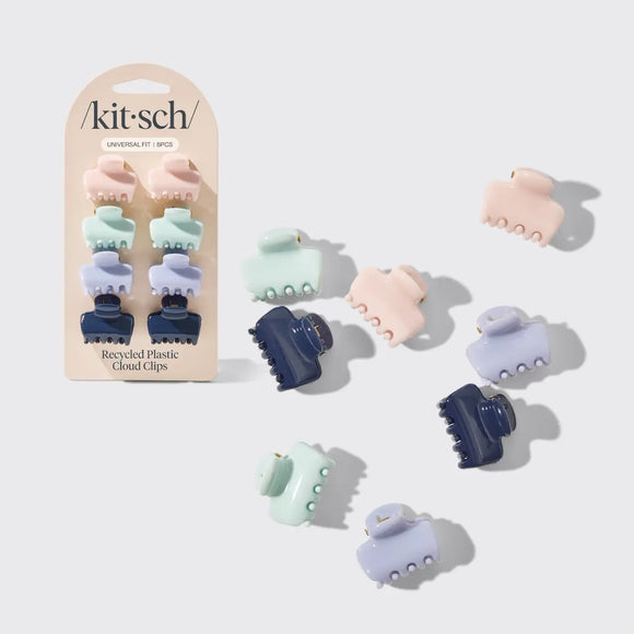 Kitsch | Recycled Plastic Mini Puffy Cloud Claw Clips 8pc Set