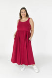 Smash + Tess | Camille Midi Dress | Berry