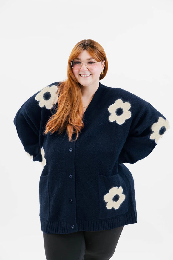 Smash + Tess | Flora Cardigan | Navy Oatmeal Combo