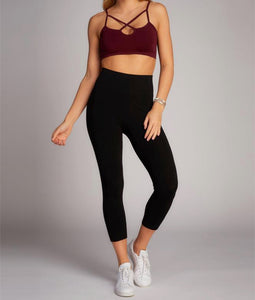C’est Moi | 3/4 Bamboo High Waisted Leggings | Black