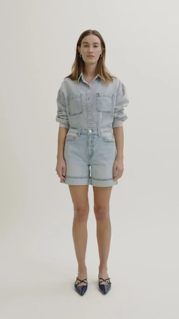 Daze | Easy Rider Mid Rise Cuffed Shorts | Dew Drop