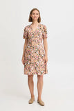 B. Young | BYMMJOELLA Joella V-Neck Dress | Coral Blush Flower