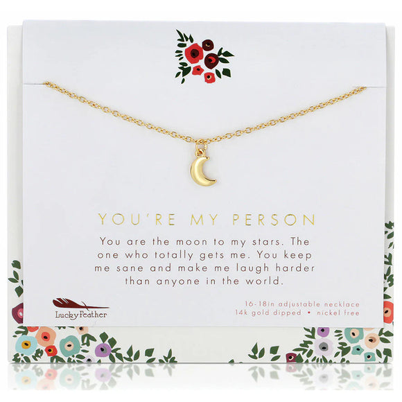 Lucky Feather | Moon Necklace You’re My Person | Gold